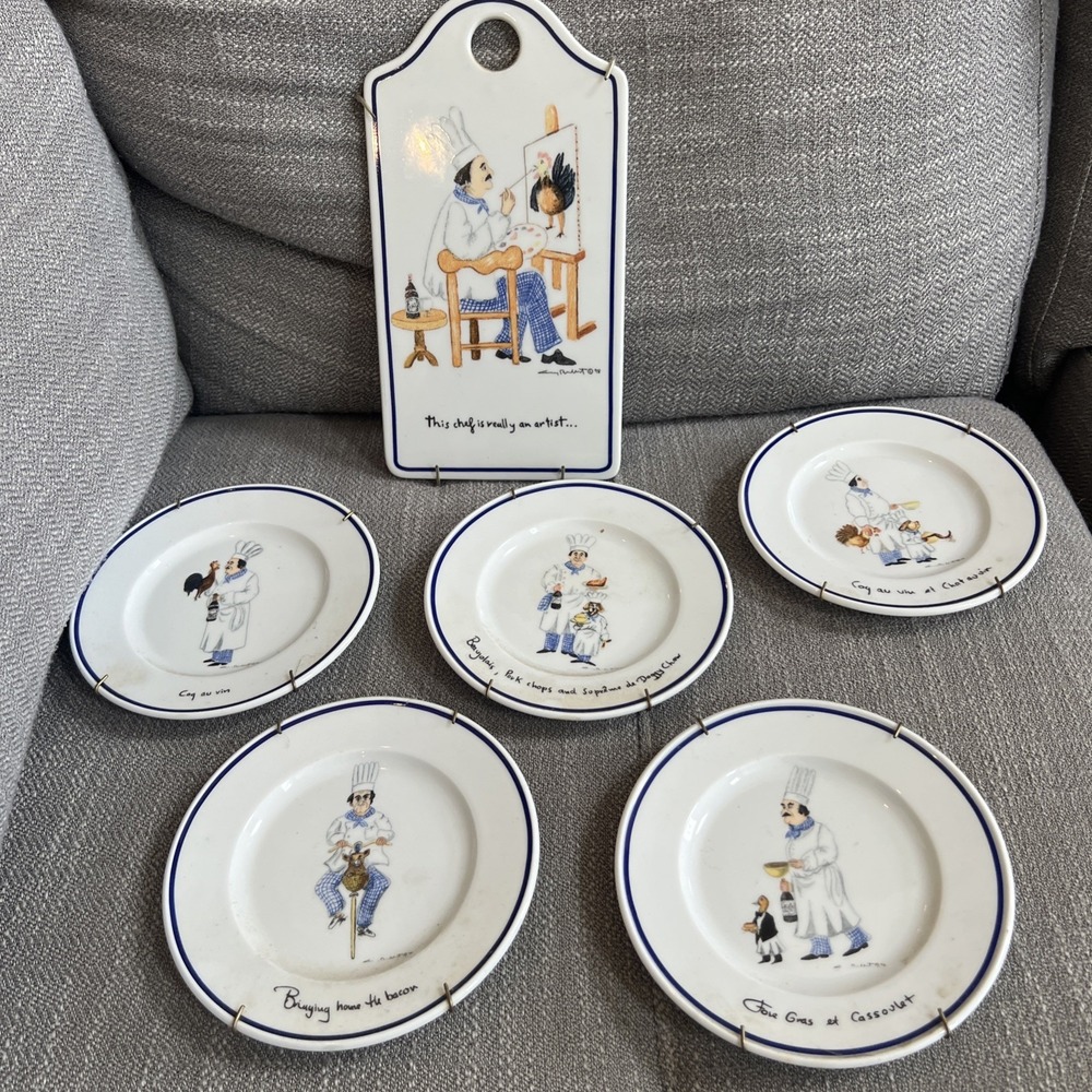 Eschenbach Porzellan Germany 6" plates Guy Buffet chef Set Of 6 Cutting Board